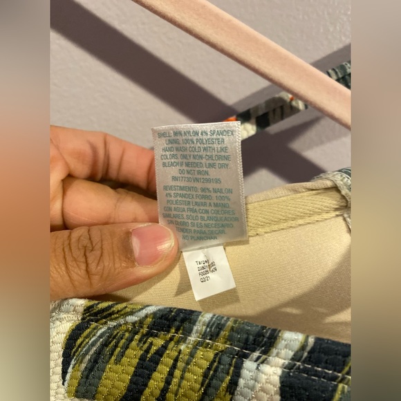 LARGE Kona Sol Tropical Tie-Front High Coverage One Piece Swimsuit - Picture 4 of 4